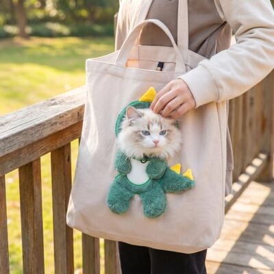 Generic Süße Canvas Haustier Tasche mit Kopfdurchlass tragbare Schulter‑ und Handtragetasche für Katze und kleinen Hund für Outdoor‑Ausflüge Generic Süße Canvas Haustier Tasche mit Kopfdurchlass tragbare Schulter‑ und Handtragetasche für Katze und kleinen Hund für Outdoor‑Ausflüge