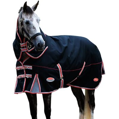 WeatherBeeta Comfitec Premier Plus Abnehmbarer Kragen Therapy-Tec Pferdedecke (160cm) (Schwarz/Silber/Rot) WeatherBeeta Comfitec Premier Plus Abnehmbarer Kragen Therapy-Tec Pferdedecke (160cm) (Schwarz/Silber/Rot)