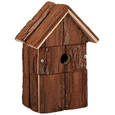 Relaxdays Deko Vogelhaus, aus Holz, Vogelhäuschen zum Aufhängen, Deko-Vogelvilla Garten, HBT: 25,5 x 18 x 12,5 cm, Natur Relaxdays Deko Vogelhaus, aus Holz, Vogelhäuschen zum Aufhängen, Deko-Vogelvilla Garten, HBT: 25,5 x 18 x 12,5 cm, Natur