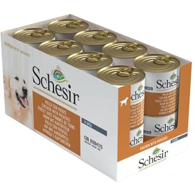 Schesir Dog Huhn mit Kartoffel, Hundefutter nass, 16 Dosen x 285 g Schesir Dog Huhn mit Kartoffel, Hundefutter nass, 16 Dosen x 285 g