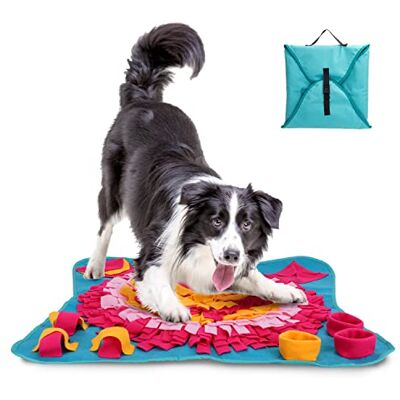 Nobleza Schnüffelteppich Hund Intelligenzspielzeug, Waschbar Faltbar, rutschfest Intelligenz Hundespielzeug Schnüffelspielzeug Fördert Die Natürlichen Futtersuchfähigkeiten, 70 * 70cm (Blau) Nobleza Schnüffelteppich Hund Intelligenzspielzeug, Waschbar Faltbar, rutschfest Intelligenz Hundespielzeug Schnüffelspielzeug Fördert Die Natürlichen Futtersuchfähigkeiten, 70 * 70cm (Blau)