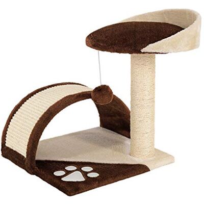 lionto Kratzbaum Klein mit Plüschball & viel Sisal, Höhe 43 cm, Braun/Beige lionto Kratzbaum Klein mit Plüschball & viel Sisal, Höhe 43 cm, Braun/Beige
