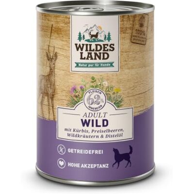 WILDES LAND Wild mit Kürbis Classic Adult Nassfutter für Hunde 6 x 400 g WILDES LAND Wild mit Kürbis Classic Adult Nassfutter für Hunde 6 x 400 g