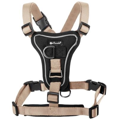 Petlando Hundegeschirr Anti Zug, Basic Comfort Plus, Champagner, XL Vertikaler Brust-D-Ring, Ohne Über-Kopf-Ziehen, Stufenlos verstellbar, Gepolstert, Geschirr für sehr große Hunde Petlando Hundegeschirr Anti Zug, Basic Comfort Plus, Champagner, XL Vertikaler Brust-D-Ring, Ohne Über-Kopf-Ziehen, Stufenlos verstellbar, Gepolstert, Geschirr für sehr große Hunde