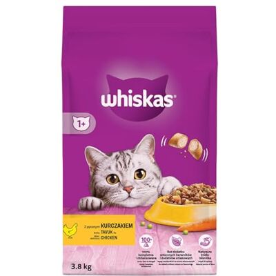 whiskas Adult 1+ Trockenfutter mit Huhn, Katzentrockenfutter für Erwachsene Katzen 3,8kg whiskas Adult 1+ Trockenfutter mit Huhn, Katzentrockenfutter für Erwachsene Katzen 3,8kg
