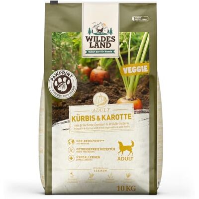 WILDES LAND Kürbis & Karotte Pawprint Veggie Adult Trockenfutter für Hunde 4 x 1 kg WILDES LAND Kürbis & Karotte Pawprint Veggie Adult Trockenfutter für Hunde 4 x 1 kg