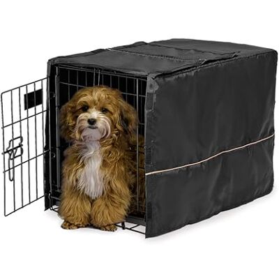 MidWest Homes for Pets Hundeboxabdeckung, 59 cm, Größe XS, Schwarz, Polyester-Sichtschutz für Hundeboxen, passend für die meisten Standard-Boxen, maschinenwaschbar, hilft Bellen & Kauen zu reduzieren MidWest Homes for Pets Hundeboxabdeckung, 59 cm, Größe XS, Schwarz, Polyester-Sichtschutz für Hundeboxen, passend für die meisten Standard-Boxen, maschinenwaschbar, hilft Bellen & Kauen zu reduzieren