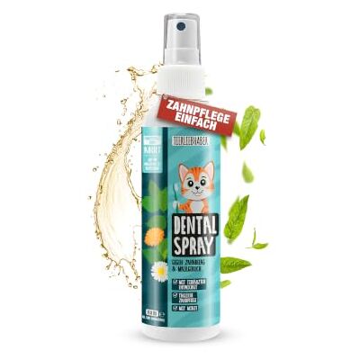 TIERLIEBHABER Dentalspray für Katzen Zahnpflege – Zahnstein Katze vorbeugen Tierärztlich entwickelte Zahnpflege für Katzen, Effektiv bei Katzen Mundgeruch, Zahnbelag und Vorbeugung von Zahnstein, 150ml TIERLIEBHABER Dentalspray für Katzen Zahnpflege – Zahnstein Katze vorbeugen Tierärztlich entwickelte Zahnpflege für Katzen, Effektiv bei Katzen Mundgeruch, Zahnbelag und Vorbeugung von Zahnstein, 150ml