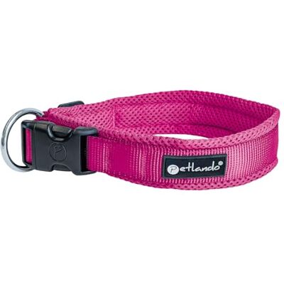 Petlando Mesh Hundehalsband – leicht, atmungsaktiv, weich mit Mesh gepolstert, stufenlos verstellbar, robust & strapazierfähig mit O-Ring – Halsband Hund XXS 30-35cm, Fuchsia Petlando Mesh Hundehalsband – leicht, atmungsaktiv, weich mit Mesh gepolstert, stufenlos verstellbar, robust & strapazierfähig mit O-Ring – Halsband Hund XXS 30-35cm, Fuchsia
