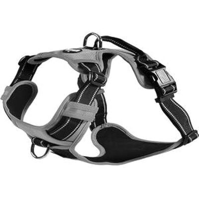 Bobby Rando Walk – Hundegeschirr, Hundegeschirr für mittelgroße, kleine und große Hunde aus Nylon, sicher, bequem, reflektierend, verstellbar, grau, XL/53–82 x 2,5 cm Bobby Rando Walk – Hundegeschirr, Hundegeschirr für mittelgroße, kleine und große Hunde aus Nylon, sicher, bequem, reflektierend, verstellbar, grau, XL/53–82 x 2,5 cm