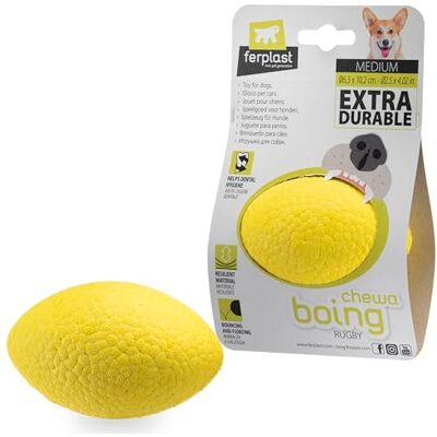 Ferplast Hunde Spielzeug, aus strapazierfähigem, ungiftigem, bissfestem Material, für die Zahnhygiene des Hundes, Springt und Schwimmt, CHEWA Boing Rugby Ball, Hundespielzeug große Hunde, Schwarz Ferplast Hunde Spielzeug, aus strapazierfähigem, ungiftigem, bissfestem Material, für die Zahnhygiene des Hundes, Springt und Schwimmt, CHEWA Boing Rugby Ball, Hundespielzeug große Hunde, Schwarz