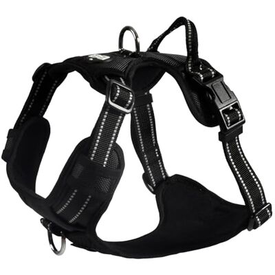 Bobby Rando Walk Hundegeschirr Größe XS, aus reflektierendem Nylon, verstellbare Schnallen mit sicherem Verschluss, einfach zu tragen, Schwarz, Rundhalsausschnitt 20-32 cm, Brustumfang 36-43 cm Bobby Rando Walk Hundegeschirr Größe XS, aus reflektierendem Nylon, verstellbare Schnallen mit sicherem Verschluss, einfach zu tragen, Schwarz, Rundhalsausschnitt 20-32 cm, Brustumfang 36-43 cm