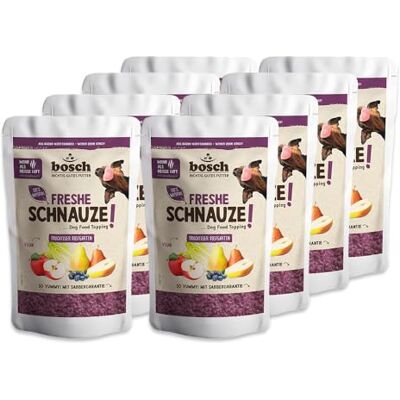 Bosch Freshe Schnauze fruchtiger Obstgarten 8 x 200 g Topping für Hundefutter Für Trockenfutter und Nassfutter geeignet mit frischen Äpfeln, Birnen & Blaubeeren Bosch Freshe Schnauze fruchtiger Obstgarten 8 x 200 g Topping für Hundefutter Für Trockenfutter und Nassfutter geeignet mit frischen Äpfeln, Birnen & Blaubeeren