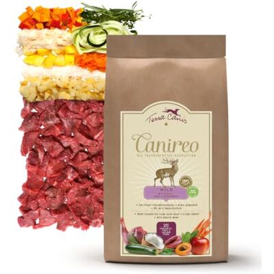 Terra Canis Wild mit Gemüse & Obst, Canireo Trockenfutter für Hunde, 5kg 100% Lebensmittelqualität aller Rohstoffe, 64% Frischfleischanteil, schonend zubereitet, getreide- und glutenfrei Terra Canis Wild mit Gemüse & Obst, Canireo Trockenfutter für Hunde, 5kg 100% Lebensmittelqualität aller Rohstoffe, 64% Frischfleischanteil, schonend zubereitet, getreide- und glutenfrei