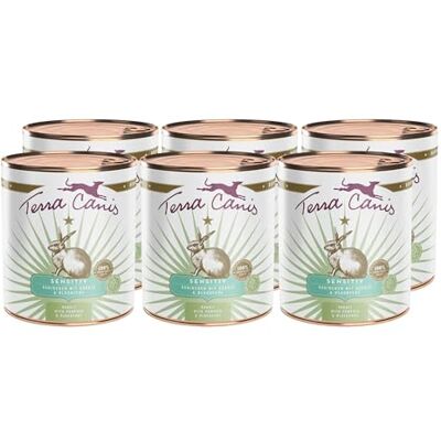 Terra Canis Kaninchen mit Kürbis, Sensitiv Nassfutter für Hunde, 6x800g 100% Lebensmittelqualität aller Rohstoffe, leicht verdaulich für sensible Hunde, allergenfrei und getreidearm Terra Canis Kaninchen mit Kürbis, Sensitiv Nassfutter für Hunde, 6x800g 100% Lebensmittelqualität aller Rohstoffe, leicht verdaulich für sensible Hunde, allergenfrei und getreidearm