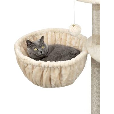 lionto Liegemulde für Kratzbaum, Katzenbett, Ø 40 cm, Tiefe 25 cm, Beige Schlafmulde mit stabilem Metallrahmen und weichem Plüschbezug als Ersatzteil oder Erweiterung für Kratzbäume mit M8-Gewinde lionto Liegemulde für Kratzbaum, Katzenbett, Ø 40 cm, Tiefe 25 cm, Beige Schlafmulde mit stabilem Metallrahmen und weichem Plüschbezug als Ersatzteil oder Erweiterung für Kratzbäume mit M8-Gewinde