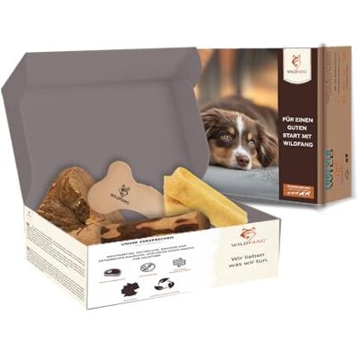 Wildfang ® Willkommen Jungspund Kauspielzeug Set für Hunde – Natur Hundespielzeug & Welpenspielzeug inklusive Olivenholz Kauwurzel Baumheide Leder Kauknochen Hund und Probierset Hartkäse Hundeleckerli Wildfang ® Willkommen Jungspund Kauspielzeug Set für Hunde – Natur Hundespielzeug & Welpenspielzeug inklusive Olivenholz Kauwurzel Baumheide Leder Kauknochen Hund und Probierset Hartkäse Hundeleckerli