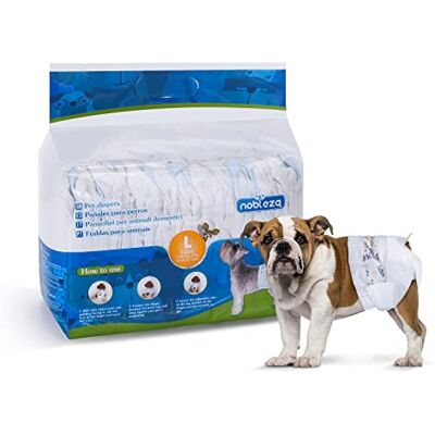 Nobleza Hund Windeln Einweg Weiblich Welpen Training Windeln Super Absorbent Pet Wraps 12 Pack, Größe L Nobleza Hund Windeln Einweg Weiblich Welpen Training Windeln Super Absorbent Pet Wraps 12 Pack, Größe L