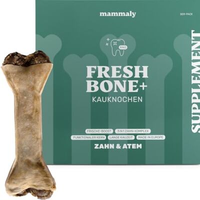 mammaly 5er BESTPREIS-Paket: Fresh Bone+® Kauknochen für Hunde (12cm) 5 Hundeknochen bei Zahnstein, Mundgeruch, Plaque Dental-Kausnack DLG zertifiziert mit Tierärzten entwickelt mammaly 5er BESTPREIS-Paket: Fresh Bone+® Kauknochen für Hunde (12cm) 5 Hundeknochen bei Zahnstein, Mundgeruch, Plaque Dental-Kausnack DLG zertifiziert mit Tierärzten entwickelt
