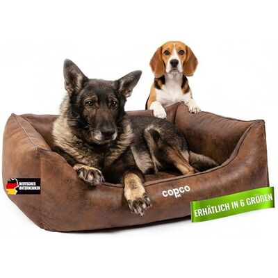 CopcoPet Hundebett kleine Hunde【waschbar & rutschfest】 Hundekorb M Kunstleder in Wildlederoptik, gelenkschonendes Hundekissen für drinnen, pflegeleichtes Hundesofa, Dog Bed in Braun 80 x 55cm CopcoPet Hundebett kleine Hunde【waschbar & rutschfest】 Hundekorb M Kunstleder in Wildlederoptik, gelenkschonendes Hundekissen für drinnen, pflegeleichtes Hundesofa, Dog Bed in Braun 80 x 55cm