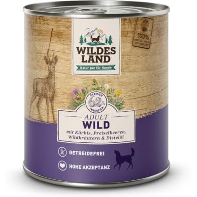 WILDES LAND Wild mit Kürbis Classic Adult Nassfutter für Hunde 30 x 800 g WILDES LAND Wild mit Kürbis Classic Adult Nassfutter für Hunde 30 x 800 g