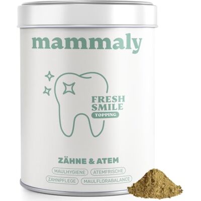 mammaly Fresh Smile® Futtertopping Zahnpflege für Hunde (150g Zahnpulver) Reicht ≈60 Tage für Zahnstein & Mundgeruch, Dental mit Seealge, Zink DLG zertifiziert mit Tierärzten entwickelt mammaly Fresh Smile® Futtertopping Zahnpflege für Hunde (150g Zahnpulver) Reicht ≈60 Tage für Zahnstein & Mundgeruch, Dental mit Seealge, Zink DLG zertifiziert mit Tierärzten entwickelt