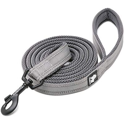 WINHYEPET Dog Leash Nylon Reflective Comfortable Handle Lead Puppy Training Walking Rope Easy Control Suitable Small Medium Large Breeds 110cm Length WHPEU32111 (Gray, S) WINHYEPET Dog Leash Nylon Reflective Comfortable Handle Lead Puppy Training Walking Rope Easy Control Suitable Small Medium Large Breeds 110cm Length WHPEU32111 (Gray, S)