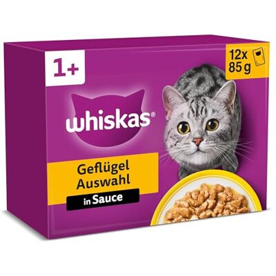 Whiskas Katzen Nassfutter - Geflügel Auswahl - 4 x 12 x 85 g Whiskas Katzen Nassfutter - Geflügel Auswahl - 4 x 12 x 85 g