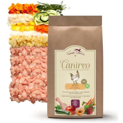 Terra Canis Huhn mit Gemüse & Obst, Canireo Trockenfutter für Hunde, 5kg 100% Lebensmittelqualität aller Rohstoffe, 64% Frischfleischanteil, schonend zubereitet, getreide- und glutenfrei Terra Canis Huhn mit Gemüse & Obst, Canireo Trockenfutter für Hunde, 5kg 100% Lebensmittelqualität aller Rohstoffe, 64% Frischfleischanteil, schonend zubereitet, getreide- und glutenfrei