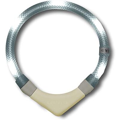 LEUCHTIE ® Plus NL Leuchthalsband Hund batteriebetrieben, nachleuchtend phosphoreszierendes Batterieteil, wasserdichtes LED Halsband, 100h Leuchtdauer, enorm hell, weiß Größe 52,5 LEUCHTIE ® Plus NL Leuchthalsband Hund batteriebetrieben, nachleuchtend phosphoreszierendes Batterieteil, wasserdichtes LED Halsband, 100h Leuchtdauer, enorm hell, weiß Größe 52,5