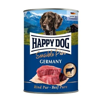Happy Dog Sensible Pure Germany Rind Nassfutter, 6x400 g Monoprotein Monoprotein-Nassfutter mit 70 % reinem Rind, getreide- und sojafrei, Rezeptur ohne Zuckerzusatz, für sensible Hunde Happy Dog Sensible Pure Germany Rind Nassfutter, 6x400 g Monoprotein Monoprotein-Nassfutter mit 70 % reinem Rind, getreide- und sojafrei, Rezeptur ohne Zuckerzusatz, für sensible Hunde
