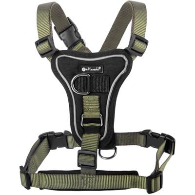 Petlando Hundegeschirr Anti Zug, Basic Comfort Plus, Olivgrün, XL Vertikaler Brust-D-Ring, Ohne Über-Kopf-Ziehen, Stufenlos verstellbar, Gepolstert, Geschirr für sehr große Hunde Petlando Hundegeschirr Anti Zug, Basic Comfort Plus, Olivgrün, XL Vertikaler Brust-D-Ring, Ohne Über-Kopf-Ziehen, Stufenlos verstellbar, Gepolstert, Geschirr für sehr große Hunde