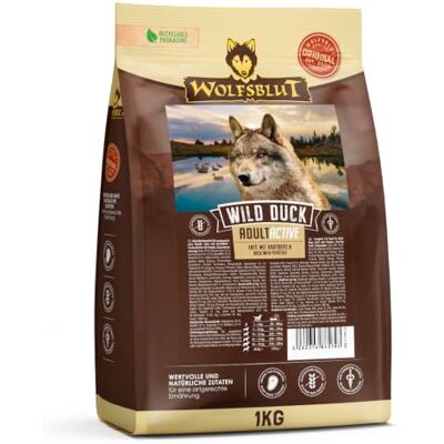 Wolfsblut – Wild Duck Adult Active Trockenfutter mit wertvollen Superfoods für ausgewachsene Hunde. Getreidefreies Alleinfutter ohne Zusatzstoffe im Beutel 1kg Ente Wolfsblut – Wild Duck Adult Active Trockenfutter mit wertvollen Superfoods für ausgewachsene Hunde. Getreidefreies Alleinfutter ohne Zusatzstoffe im Beutel 1kg Ente