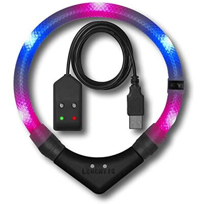 LEUCHTIE ® Easy Charge Bewegungssensor pink-blau 57,5 extrem helles Leuchthalsband für Hunde 25 h Leuchtdauer USB aufladbar LEUCHTIE ® Easy Charge Bewegungssensor pink-blau 57,5 extrem helles Leuchthalsband für Hunde 25 h Leuchtdauer USB aufladbar