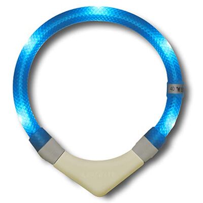 LEUCHTIE ® Plus NL Leuchthalsband Hund batteriebetrieben, nachleuchtend phosphoreszierendes Batterieteil, wasserdichtes LED Halsband, 100h Leuchtdauer, enorm hell, eisblau Größe 40 LEUCHTIE ® Plus NL Leuchthalsband Hund batteriebetrieben, nachleuchtend phosphoreszierendes Batterieteil, wasserdichtes LED Halsband, 100h Leuchtdauer, enorm hell, eisblau Größe 40