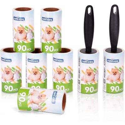Nobleza Fusselrolle Extra Klebrig 720 Blatt Tierhaarentferner Fusselroller Kleidung Sofa Bett und Autositz Fusselroller für Tierhaare Katzenhaare Hundehaare Staub Fussel 8 Rollen mit 2 Abroller Nobleza Fusselrolle Extra Klebrig 720 Blatt Tierhaarentferner Fusselroller Kleidung Sofa Bett und Autositz Fusselroller für Tierhaare Katzenhaare Hundehaare Staub Fussel 8 Rollen mit 2 Abroller