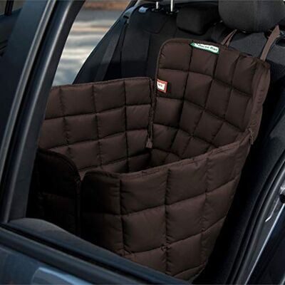 Doctor Bark Hunde 1-Sitz-Autoschondecke für die Rücksitzbank, All-Side Schutz mit Reißverschluss für alle PKWs und SUVs, L in Braun Doctor Bark Hunde 1-Sitz-Autoschondecke für die Rücksitzbank, All-Side Schutz mit Reißverschluss für alle PKWs und SUVs, L in Braun