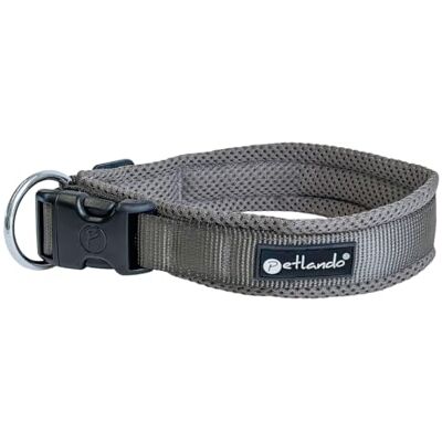 Petlando Mesh Hundehalsband – leicht, atmungsaktiv, weich mit Mesh gepolstert, stufenlos verstellbar, robust & strapazierfähig mit O-Ring – Halsband Hund L 50-55cm, Anthrazit Petlando Mesh Hundehalsband – leicht, atmungsaktiv, weich mit Mesh gepolstert, stufenlos verstellbar, robust & strapazierfähig mit O-Ring – Halsband Hund L 50-55cm, Anthrazit