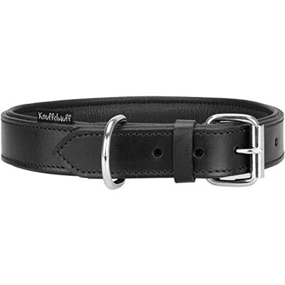 Knuffelwuff Weiches Lederhalsband Hund Hundehalsband Basic Plus Schwarz S 24-30 cm Knuffelwuff Weiches Lederhalsband Hund Hundehalsband Basic Plus Schwarz S 24-30 cm