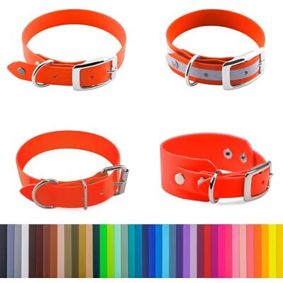 LENNIE 25mm breites Biothane Hunde-Halsband, reflektierend, Doppelstegschnalle, schmutz-Wasser-abweisend LENNIE 25mm breites Biothane Hunde-Halsband, reflektierend, Doppelstegschnalle, schmutz-Wasser-abweisend