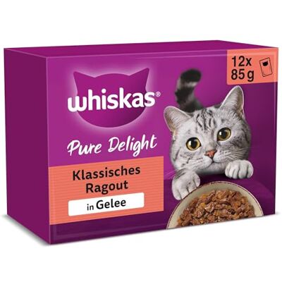 Whiskas Pure Delight Katzenfutter - Gelee, 4x12x85g Whiskas Pure Delight Katzenfutter - Gelee, 4x12x85g
