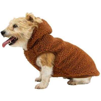Ancol Teddy Sherpa Hunde-Fleece-Kapuzenpullover in Terrakotta, warmes, gemütliches Haustier-Sweatshirt mit Loch für Geschirr und weicher Textur, Dicker Welpen-Pullover für draußen, Größe XS Ancol Teddy Sherpa Hunde-Fleece-Kapuzenpullover in Terrakotta, warmes, gemütliches Haustier-Sweatshirt mit Loch für Geschirr und weicher Textur, Dicker Welpen-Pullover für draußen, Größe XS