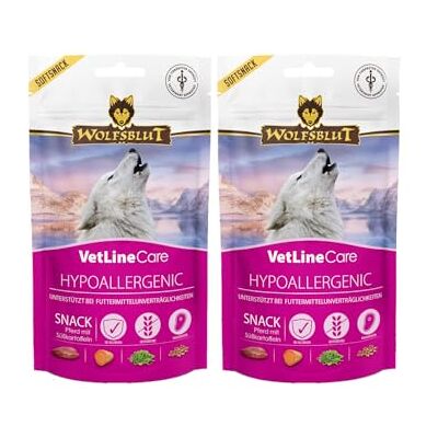 Wolfsblut VetLine Care Snack Hypoallergenic – 2 x 100g Hypoallergen Hundesnack mit Monoprotein Pferd Getreidefrei & ohne Zusätze Softsnack für Sensible Hunde Wolfsblut VetLine Care Snack Hypoallergenic – 2 x 100g Hypoallergen Hundesnack mit Monoprotein Pferd Getreidefrei & ohne Zusätze Softsnack für Sensible Hunde