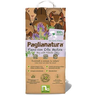 Paglianatura Natürliches Heu mit Alfalfa 1300g — ballaststoff- und proteinreiches Futter für Kaninchen, Nagetiere und Kleintiere Paglianatura Natürliches Heu mit Alfalfa 1300g — ballaststoff- und proteinreiches Futter für Kaninchen, Nagetiere und Kleintiere