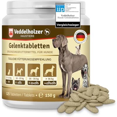Veddelholzer Gelenktabletten Hund mit Grünlippmuschel, MSM & Glucosamin VERGLEICHSSIEGER 2024 STARKE FORMEL Teufelskralle Kollagen Hyaluronsäure Vitamin E Hunde Leckerlis Veddelholzer Gelenktabletten Hund mit Grünlippmuschel, MSM & Glucosamin VERGLEICHSSIEGER 2024 STARKE FORMEL Teufelskralle Kollagen Hyaluronsäure Vitamin E Hunde Leckerlis