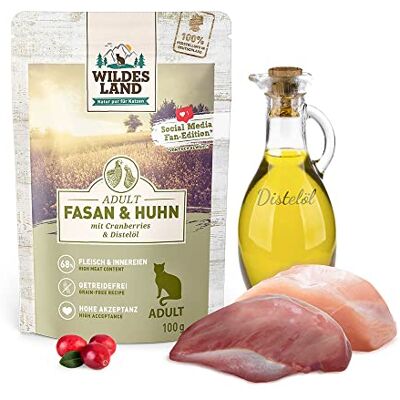 WILDES LAND Fasan und Huhn Classic Adult Nassfutter für Katzen 60 x 100 g WILDES LAND Fasan und Huhn Classic Adult Nassfutter für Katzen 60 x 100 g