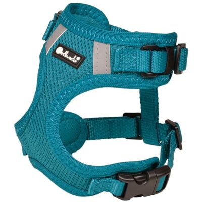 Petlando Hundegeschirr Mesh Vest, leichtes Brustgeschirr aus weichem Mesh & Nylon, stufenlos verstellbar, reflektierend mit 2 D-Ringen, Welpengeschirr, Petrol S für kleine Hunde Petlando Hundegeschirr Mesh Vest, leichtes Brustgeschirr aus weichem Mesh & Nylon, stufenlos verstellbar, reflektierend mit 2 D-Ringen, Welpengeschirr, Petrol S für kleine Hunde