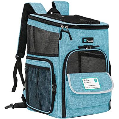 PetAmi Hunderucksack Träger, Fluggesellschaften zugelassene Katzenrucksäcke zum Tragen von kleinen, großen Katzen, Haustiertragerrucksack, belüftet, weiche Seiten, für Hunde, Katzen, Büchertasche für PetAmi Hunderucksack Träger, Fluggesellschaften zugelassene Katzenrucksäcke zum Tragen von kleinen, großen Katzen, Haustiertragerrucksack, belüftet, weiche Seiten, für Hunde, Katzen, Büchertasche für
