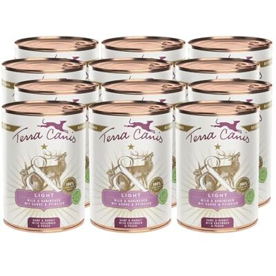 Terra Canis Wild & Kaninchen mit Gurke, Light Nassfutter für Hunde, 12x400g 100% Lebensmittelqualität aller Rohstoffe, mit frischem Fleisch, kalorien- und fettreduziert, getreide- und glutenfrei Terra Canis Wild & Kaninchen mit Gurke, Light Nassfutter für Hunde, 12x400g 100% Lebensmittelqualität aller Rohstoffe, mit frischem Fleisch, kalorien- und fettreduziert, getreide- und glutenfrei