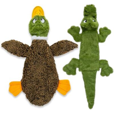 Best Pet Supplies 2-in-1 Quietschendes Hundespielzeug mit weichem, strapazierfähigem Stoff für kleine, mittlere und große Haustiere by -Keine Füllung für das Spielen im Haus, Ente & Alligator, size M Best Pet Supplies 2-in-1 Quietschendes Hundespielzeug mit weichem, strapazierfähigem Stoff für kleine, mittlere und große Haustiere by -Keine Füllung für das Spielen im Haus, Ente & Alligator, size M